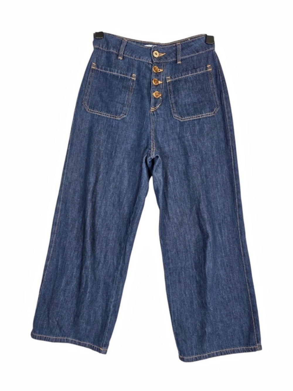 Zara Wide Leg Jeans in Blue Size 6 Like New